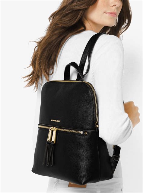 michael kors rhea leather backpack